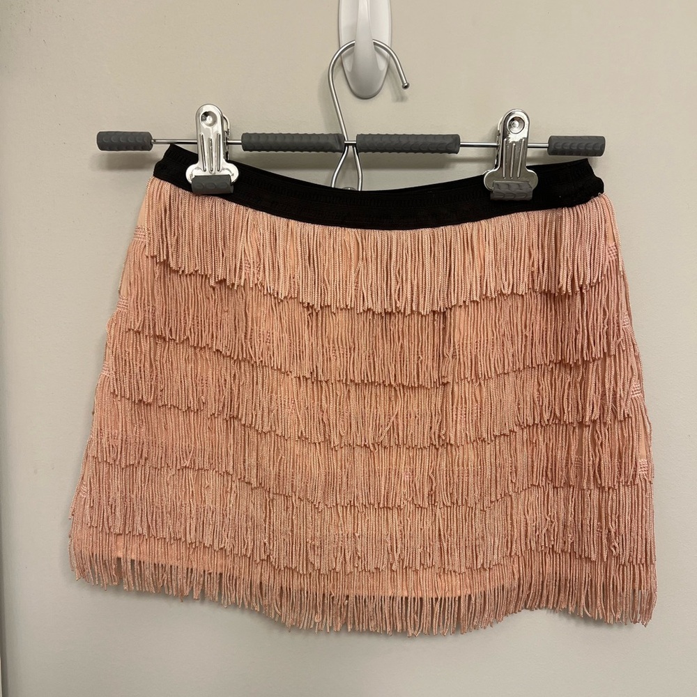 ZARA Size XS Pink Fringe Skirt